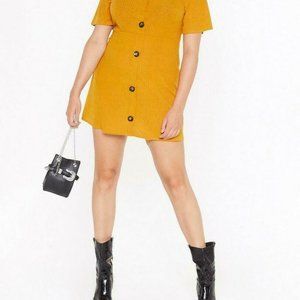 Nasty Gal Button Down Ribbed Dress